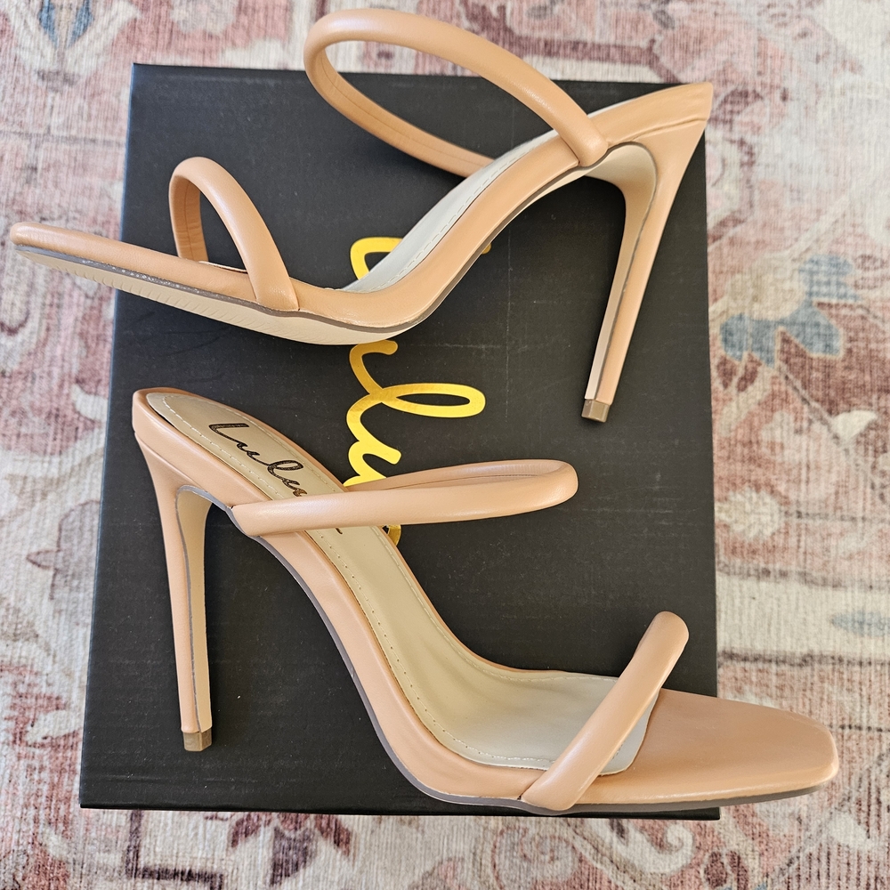 Lulu's Peach Strappy Heels